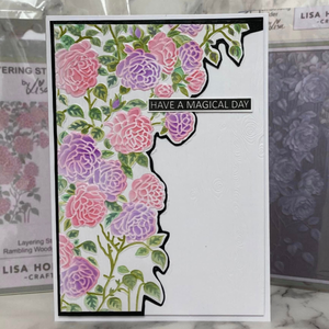 Lisa Horton Crafts Rambling Woodgrain Rose 5" x 7" Layering Stencils