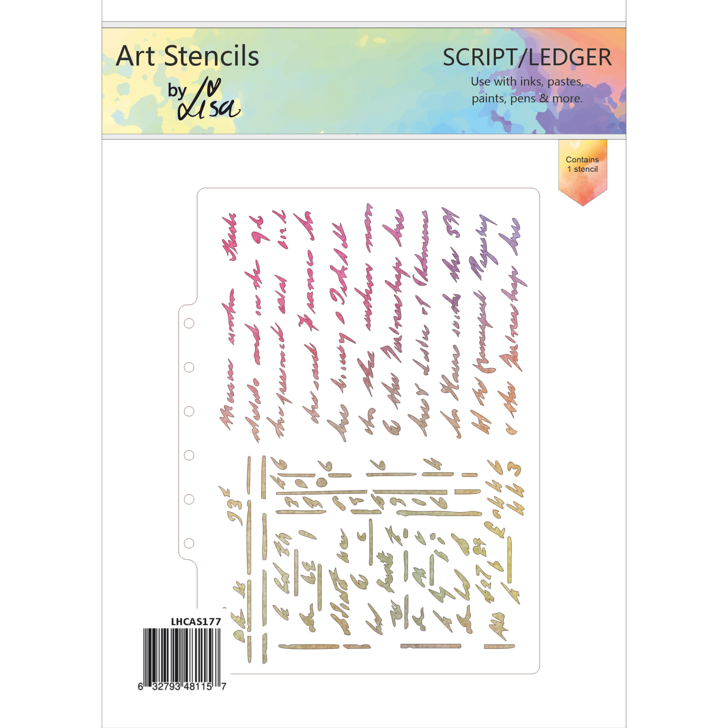Lisa Horton Crafts Script/ Ledger A5 Stencil