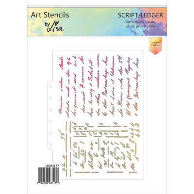 Lisa Horton Crafts Script/ Ledger A5 Stencil