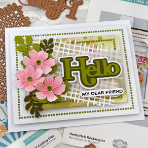 Spellbinders x Lisa Horton Crafts Spotlight Frames and Florals - A Little Hello Stamp & Die Set