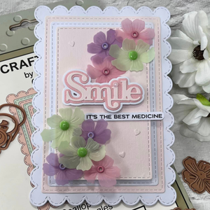 Spellbinders x Lisa Horton Crafts  Spotlight Frames and Florals - You Make Me Smile Stamp & Die Set