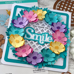 Spellbinders x Lisa Horton Crafts  Spotlight Frames and Florals - You Make Me Smile Stamp & Die Set
