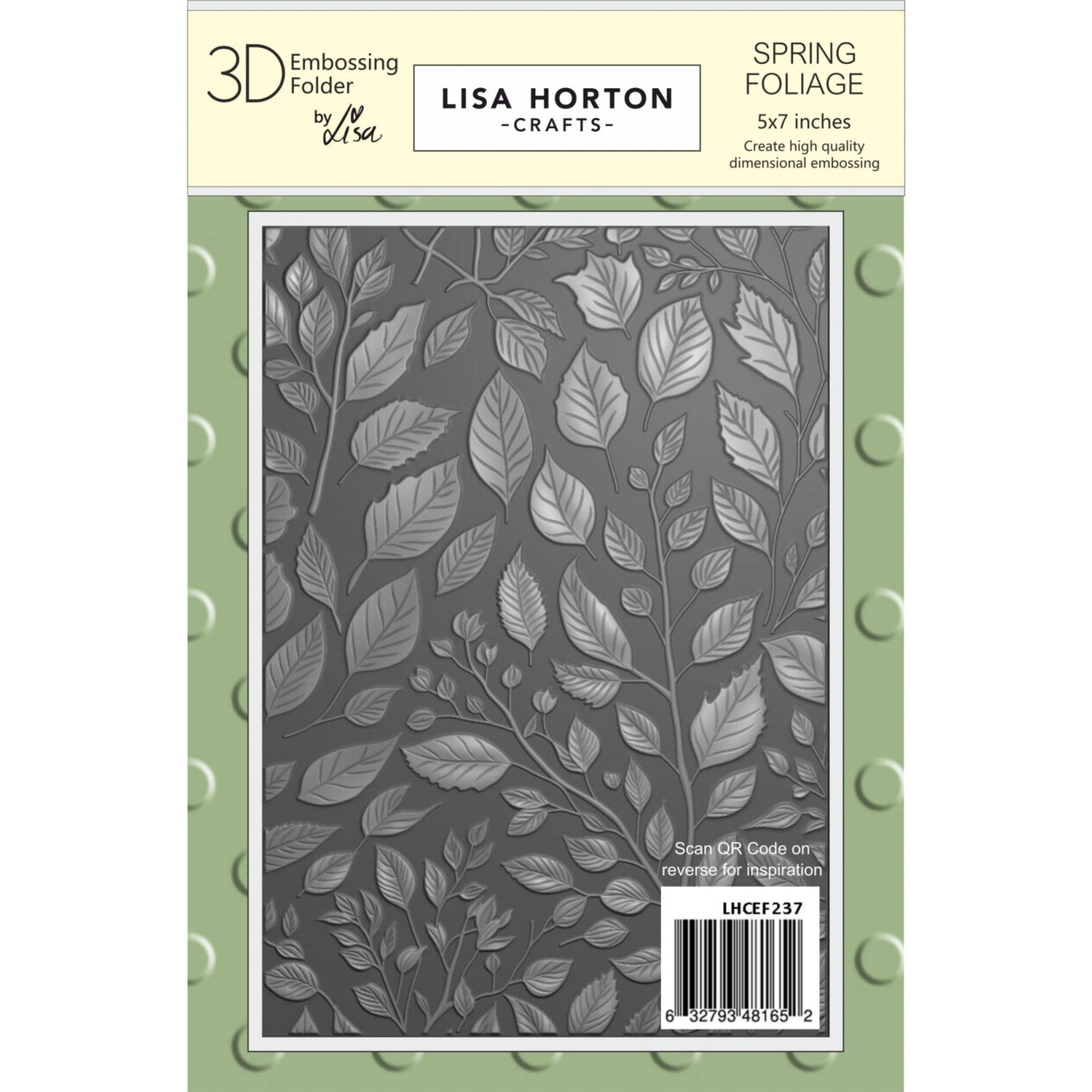 Lisa Horton Crafts Spring Foliage 5" x 7" 3D Embossing Folder