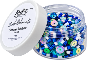 Picket Fence Studios 1 oz Embellishment Jar - Summer Rainbow