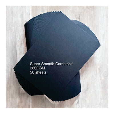 Lisa Horton Crafts Pack of 50 A4 True Black Super Smooth Card 280gsm