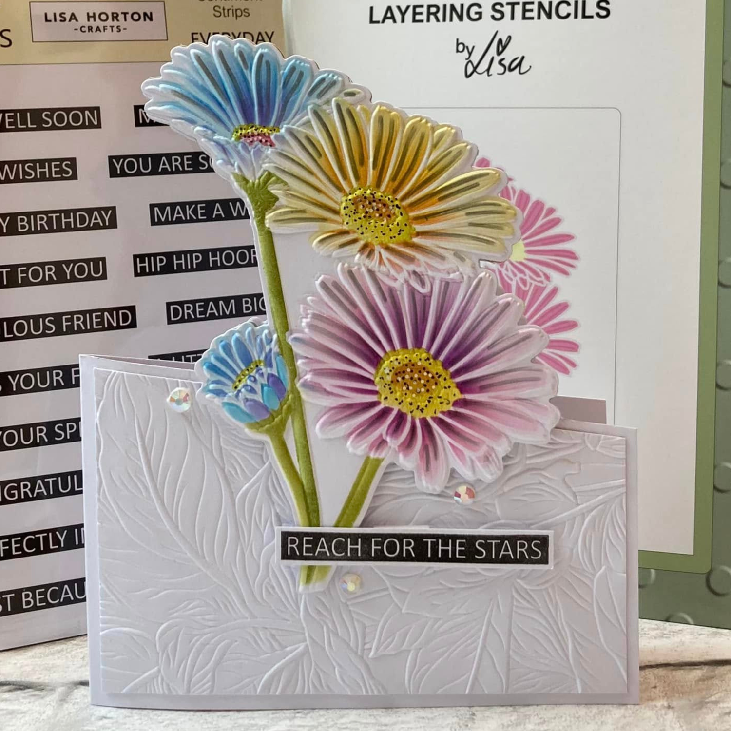 Lisa Horton Crafts Tall Daisies A6 Layering Stencils