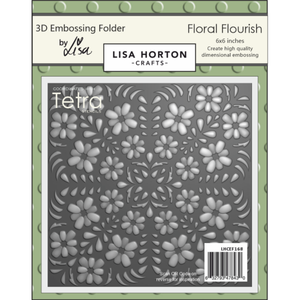 Lisa Horton Crafts Tetra 6" x 6" 3D Floral Flourish Embossing Folder
