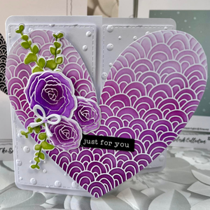 Tracey Hey Scaled Heart 6x6 Stencil