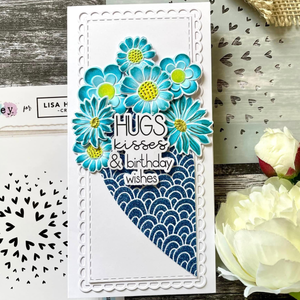 Tracey Hey Scaled Heart 6x6 Stencil