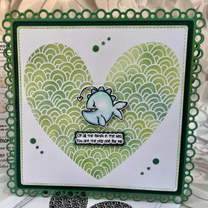 Tracey Hey Scaled Heart 6x6 Stencil