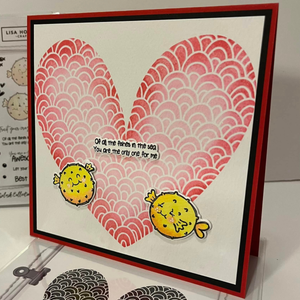 Tracey Hey Scaled Heart 6x6 Stencil