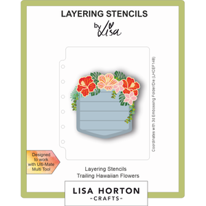Lisa Horton Crafts Trailing Hawaiian Flowers A6 Layering Stencils
