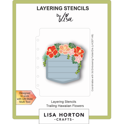 Lisa Horton Crafts Trailing Hawaiian Flowers A6 Layering Stencils