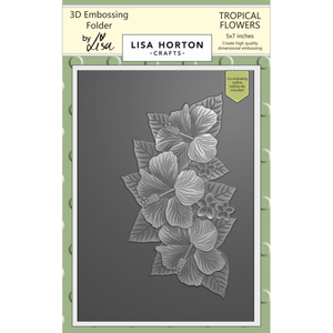 Lisa Horton Crafts Tropical Flowers 5" x 7" 3D Embossing Folder with Die