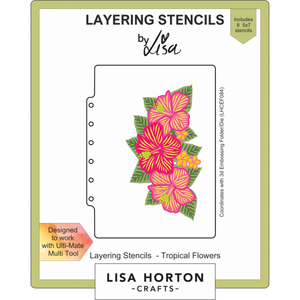 Lisa Horton Crafts Tropical Flowers 5" x 7" Layering Stencils