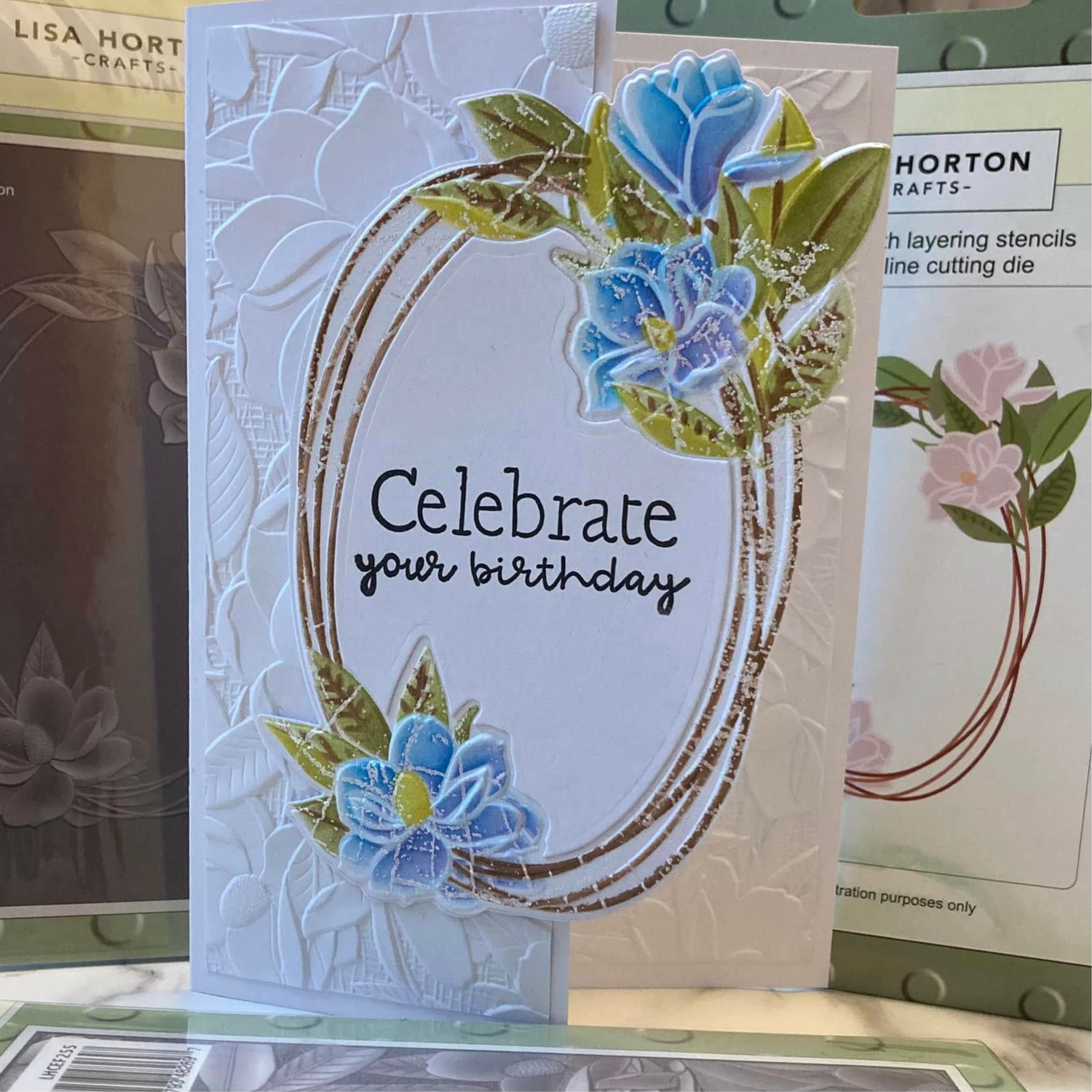 Lisa Horton Crafts Twig Wreath 5" x 7" Embossing Folder, Layering Stencils and Die