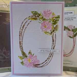 Lisa Horton Crafts Twig Wreath 5" x 7" Embossing Folder, Layering Stencils and Die