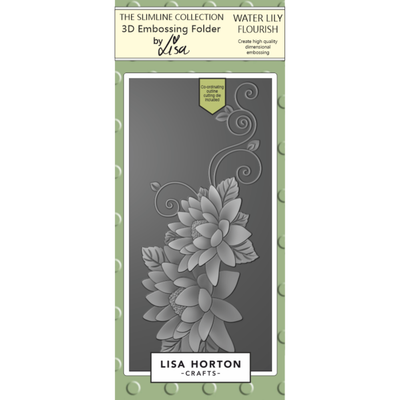 Lisa Horton Crafts Water Lily Flourish DL 3D Embossing Folder with Die