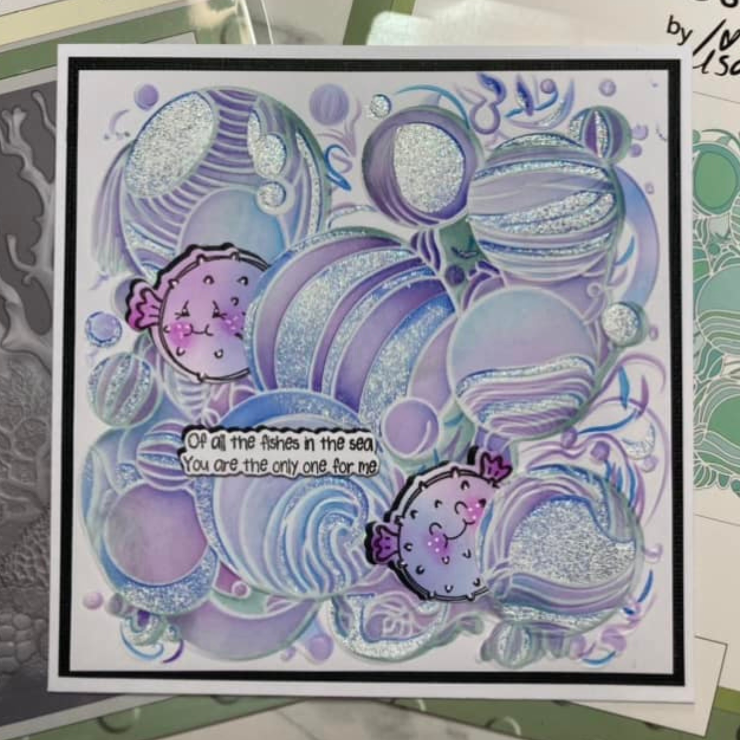 Lisa Horton Crafts Waves and Bubbles 6" x 6" Layering Stencils