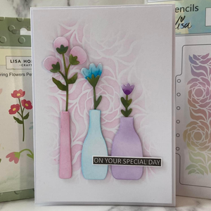 Lisa Horton Crafts A5 Wavy Blooms Stencil