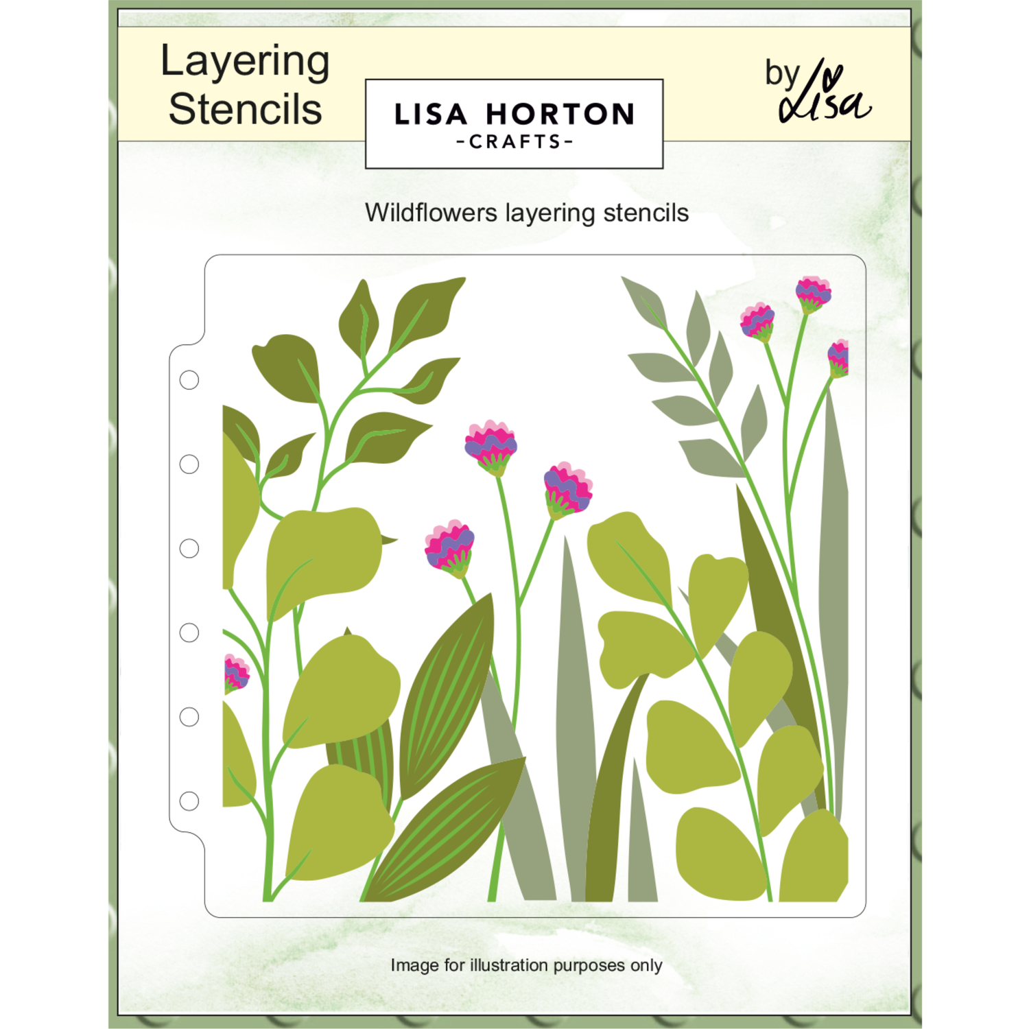 Lisa Horton Crafts Wildflowers 6" x 6" Layering Stencils