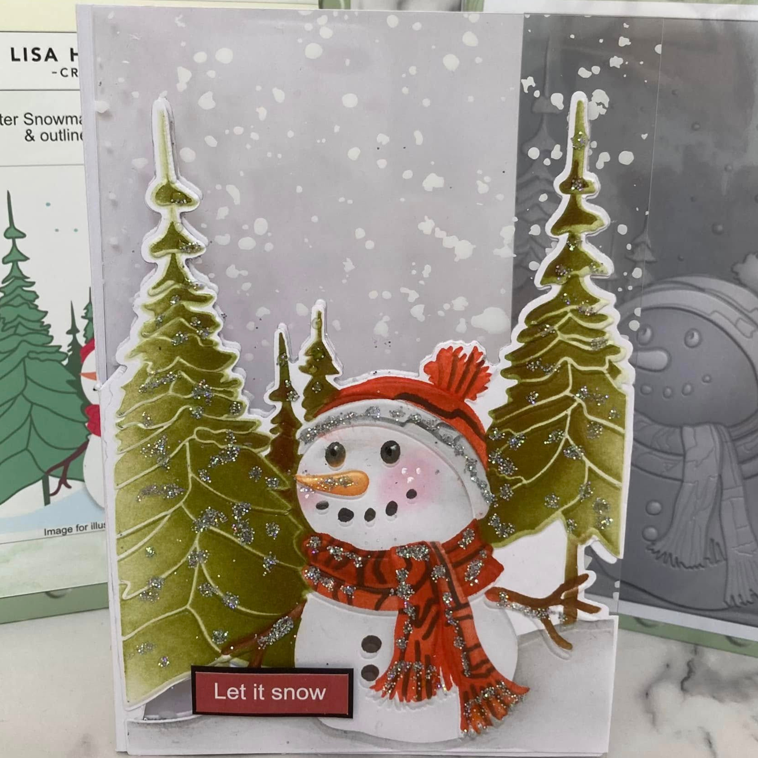 Lisa Horton Crafts Winter Snowman A6 Layering Stencils with Die