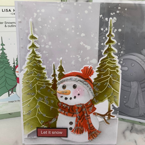 Lisa Horton Crafts Winter Snowman A6 Layering Stencils with Die