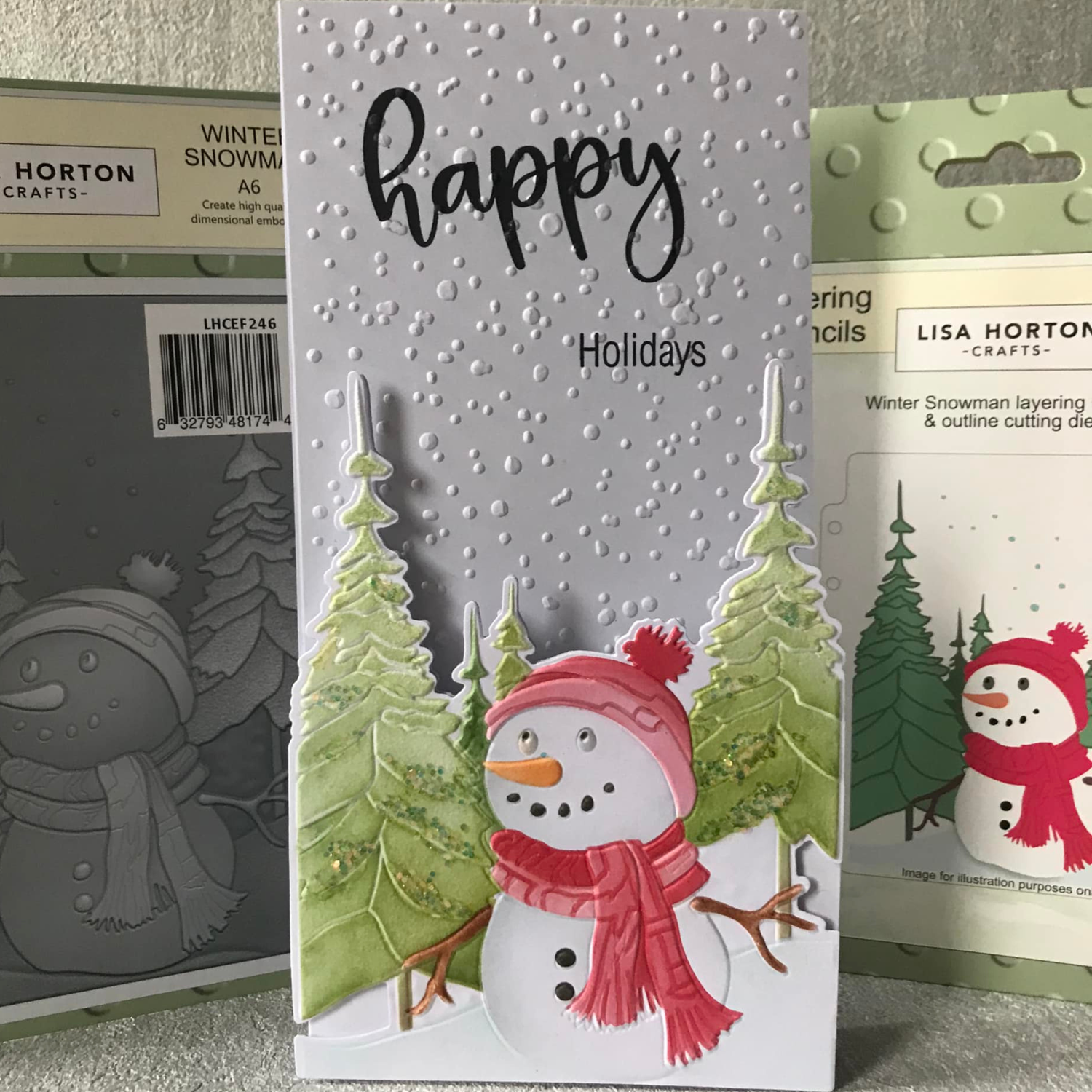 Lisa Horton Crafts Winter Snowman A6 Layering Stencils with Die