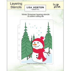 Lisa Horton Crafts Winter Snowman A6 Layering Stencils with Die
