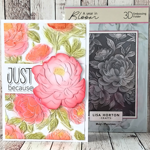 Lisa Horton Crafts 'A Year In Bloom' 2025 - Set of 12 5” x 7” 3D Embossing Folders