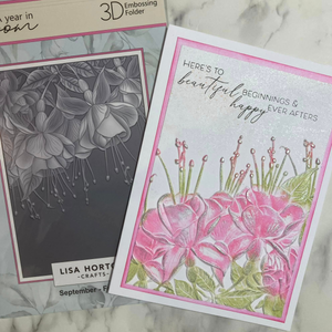 Lisa Horton Crafts 'A Year In Bloom' 2025 - Set of 12 5” x 7” 3D Embossing Folders